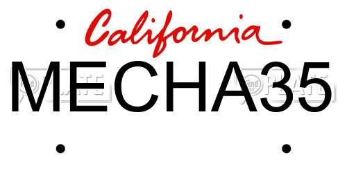 MECHA35 California License Plate