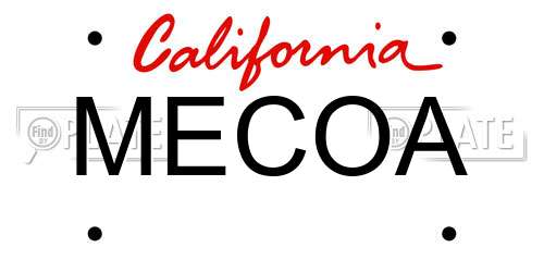 MECOA California License Plate