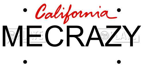 MECRAZY California License Plate
