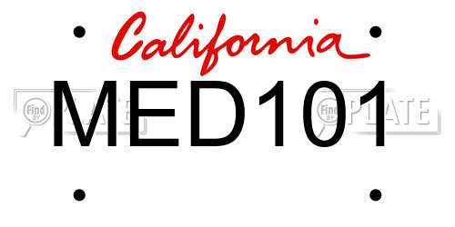 MED101 California License Plate