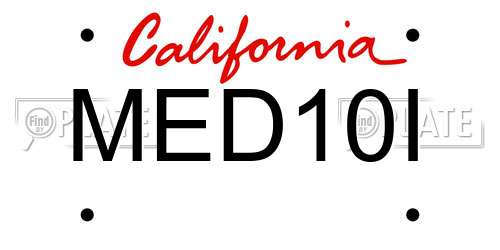 MED10I California License Plate