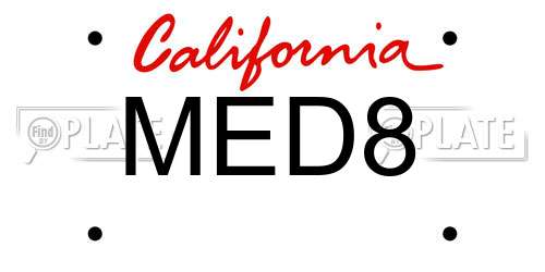 MED8 California License Plate