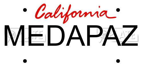 MEDAPAZ California License Plate