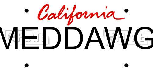 MEDDAWG California License Plate