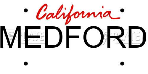 MEDFORD California License Plate
