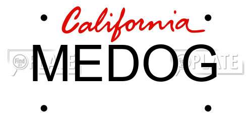 MEDOG California License Plate