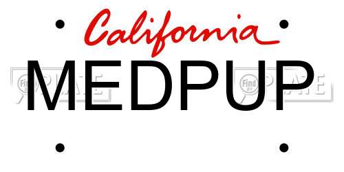 MEDPUP California License Plate