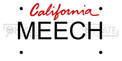 MEECH California License Plate