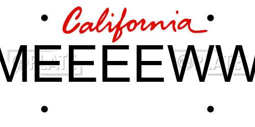 MEEEEWW California License Plate