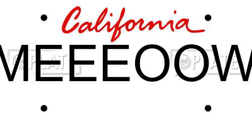 MEEEOOW California License Plate