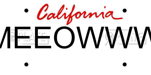 MEEOWWW California License Plate