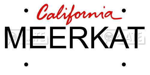 MEERKAT California License Plate