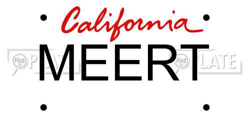 MEERT California License Plate