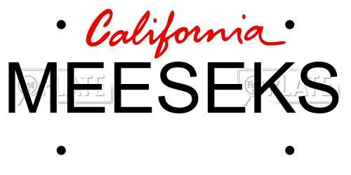 MEESEKS California License Plate