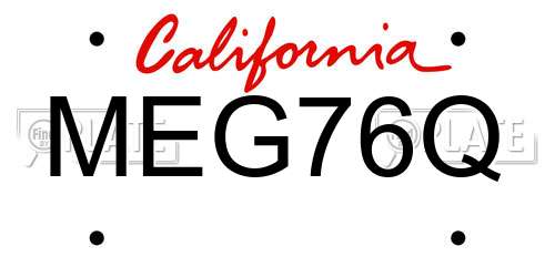 MEG76Q California License Plate