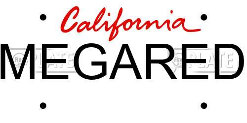 MEGARED California License Plate