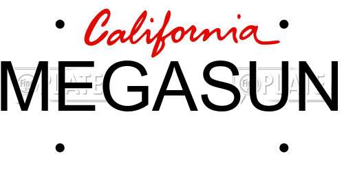 MEGASUN California License Plate