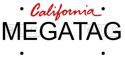 MEGATAG California License Plate