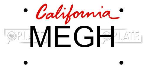 MEGH California License Plate