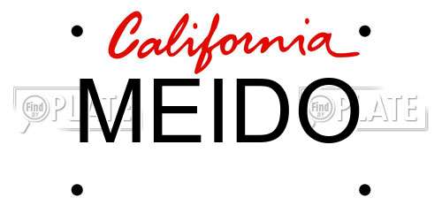 MEIDO California License Plate