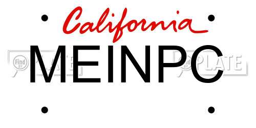 MEINPC California License Plate