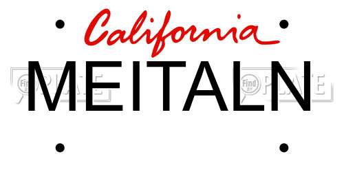 MEITALN California License Plate