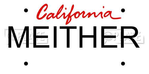 MEITHER California License Plate