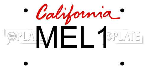 MEL1 California License Plate