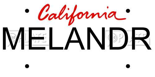 MELANDR California License Plate