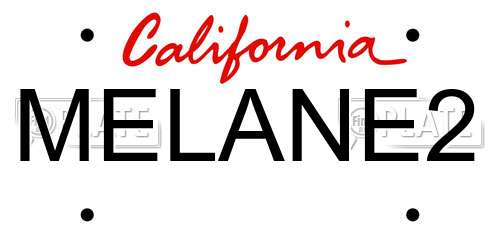 MELANE2 California License Plate