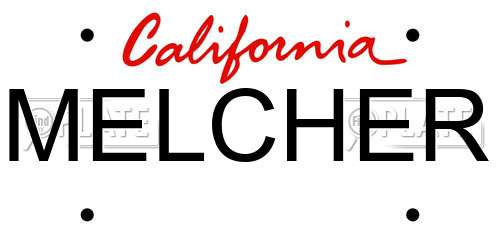 MELCHER California License Plate