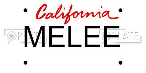 MELEE California License Plate