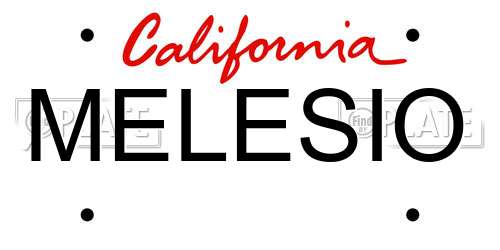 MELESIO California License Plate