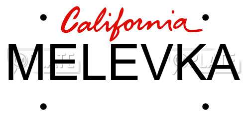 MELEVKA California License Plate