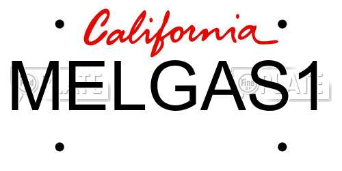 MELGAS1 California License Plate
