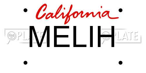 MELIH California License Plate