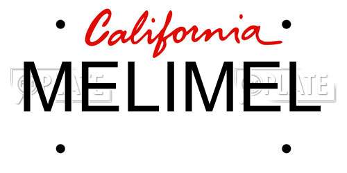 MELIMEL California License Plate