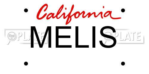 MELIS California License Plate