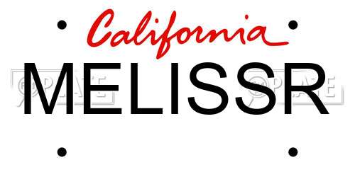 MELISSR California License Plate