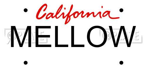 MELLOW California License Plate