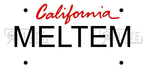 MELTEM California License Plate