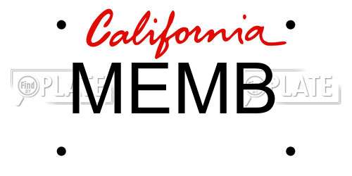MEMB California License Plate