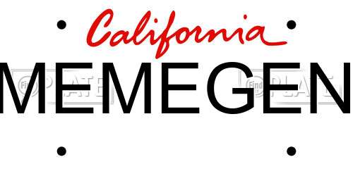 MEMEGEN California License Plate
