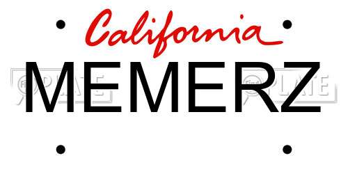 MEMERZ California License Plate
