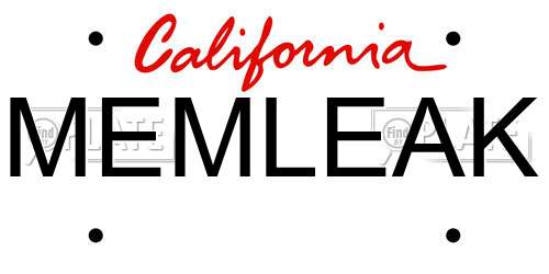 MEMLEAK California License Plate