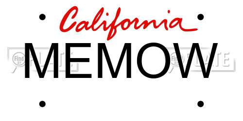 MEMOW California License Plate