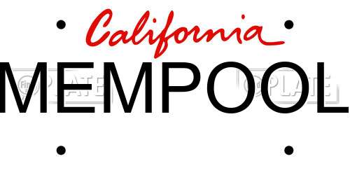 MEMPOOL California License Plate