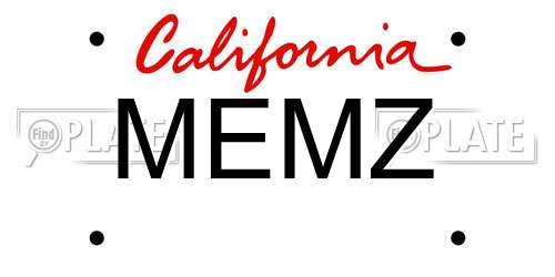MEMZ California License Plate