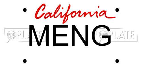 MENG California License Plate