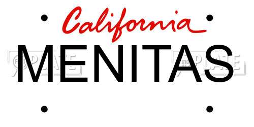 MENITAS California License Plate